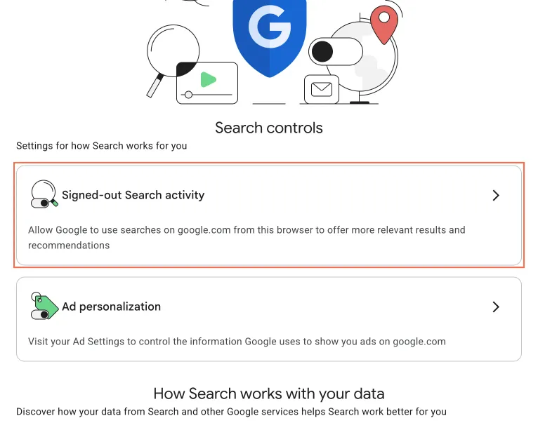 google.com at desktop size, the frame on what this finding is about: One data setting has two names, and its card opens a shared browser window.